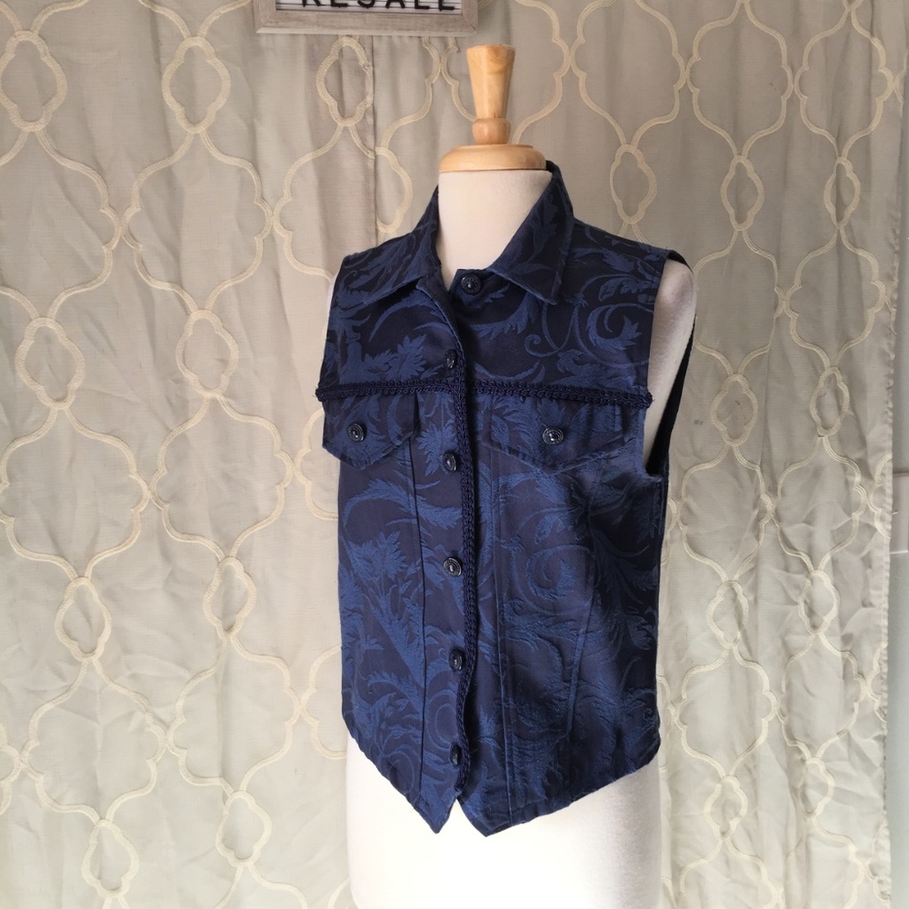 FINAL $ MISS & MRS UNIQUE DAMASK TAPESTRY VEST - Picture 6 of 7